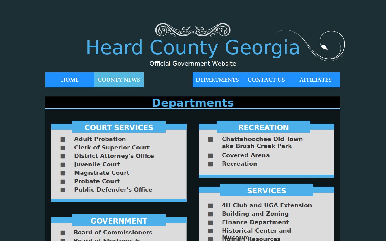 Heard County departments directory for criminal record offices