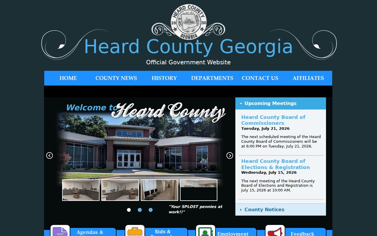 Official Heard County government homepage and records service entry